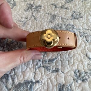 Louis Vuitton leather with gold clasp bracelet